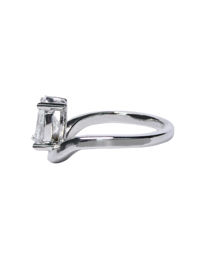 Anillo Compromiso Onda Oval Vertical Oro blanco Sancjewelry