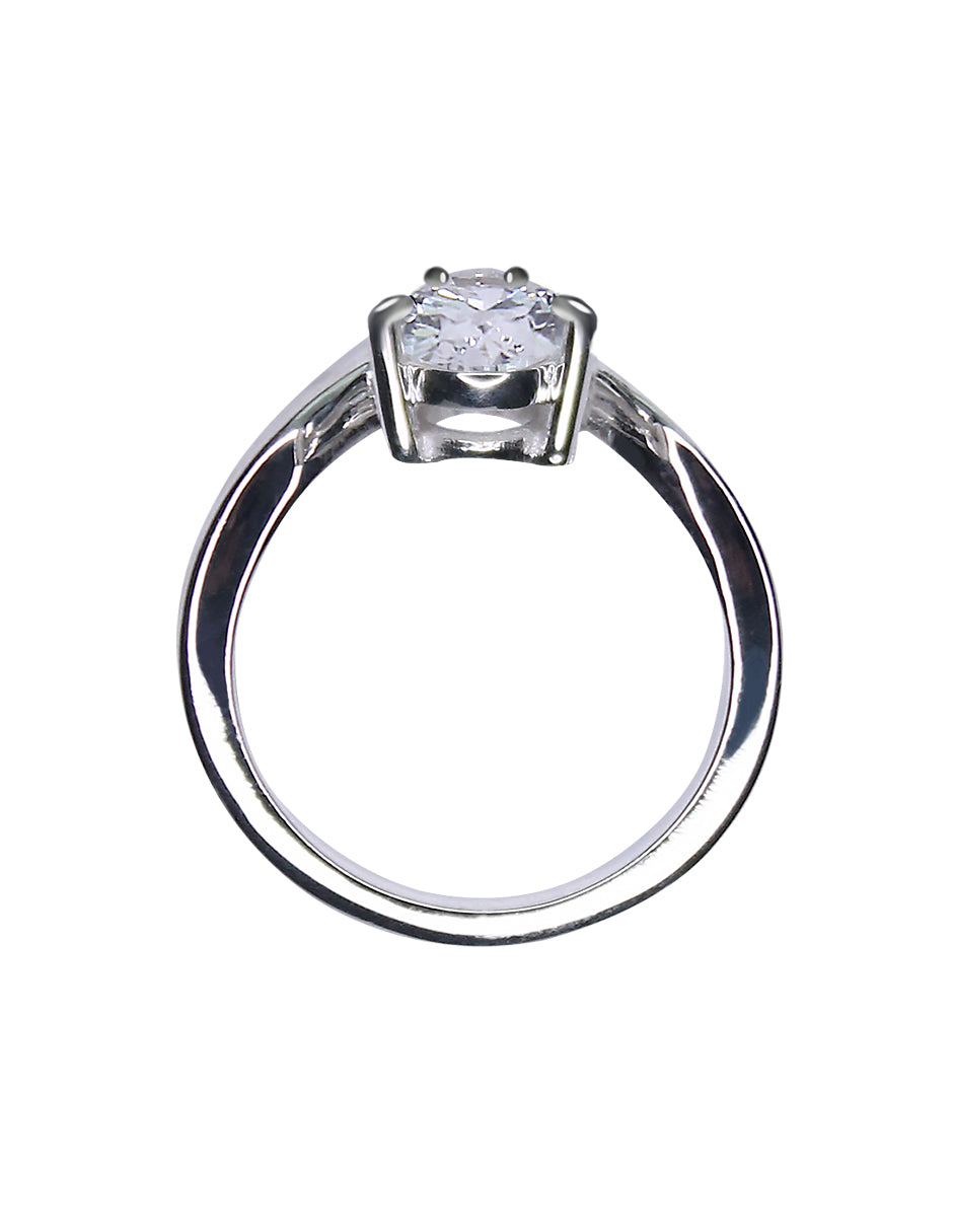 Anillo Compromiso Onda Oval Vertical