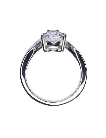 Anillo Compromiso Onda Oval Vertical Oro blanco Sancjewelry