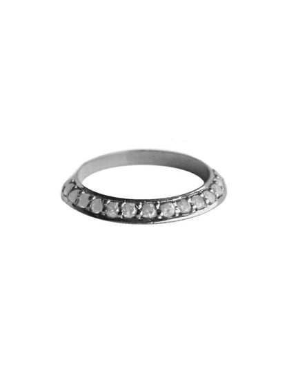 Media Churumbela Inclinada Con Topacio Blanco plata Sancjewelry