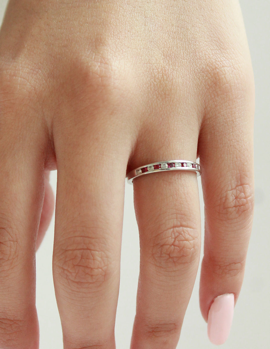 Anillo Churumbela Diamantes y Rubíes