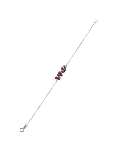 Pulsera Baguette Oro con Amatista y Rodolita Sancjewelry