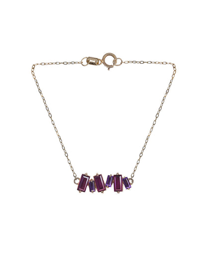 Pulsera Baguette Oro con Amatista y Rodolita Sancjewelry