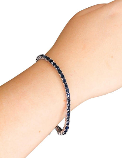 Pulsera Tennis Zafiros plata Sancjewelry