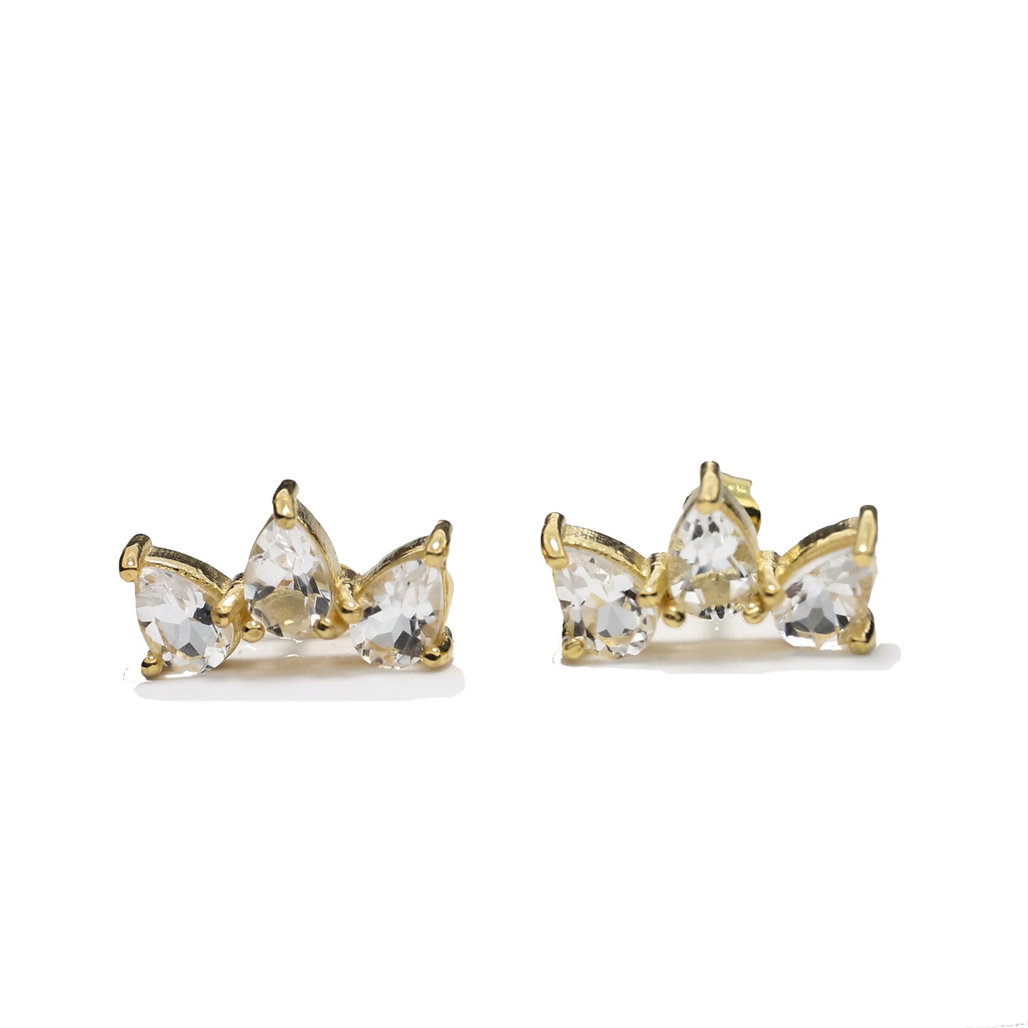 Aretes Gotas Topacios Blancos