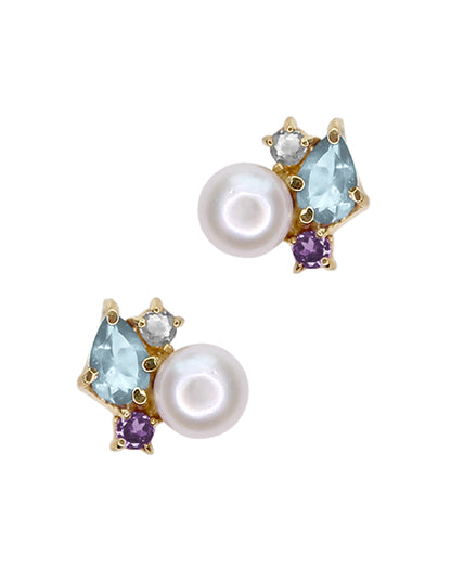 Aretes Angie Topacio Azul