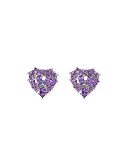Aretes Corazón Amatista