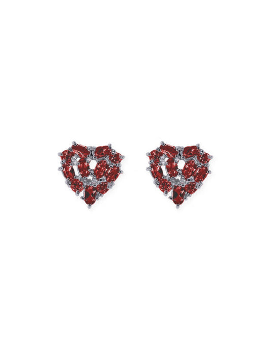 Aretes Corazón Rojo