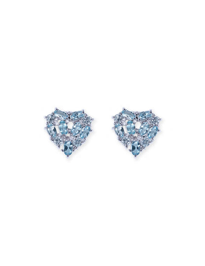 Aretes Corazón Azul