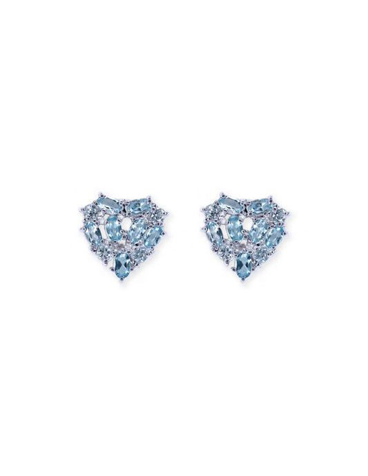 Aretes Corazón Azul