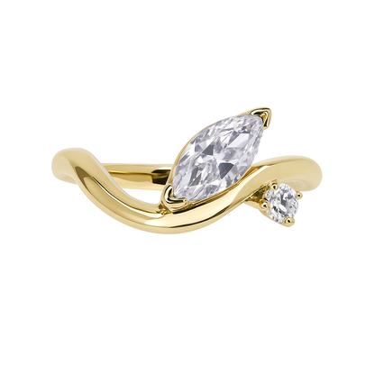 Anillo Compromiso Onda Marquise 2 oro amarillo Sancjewelry 